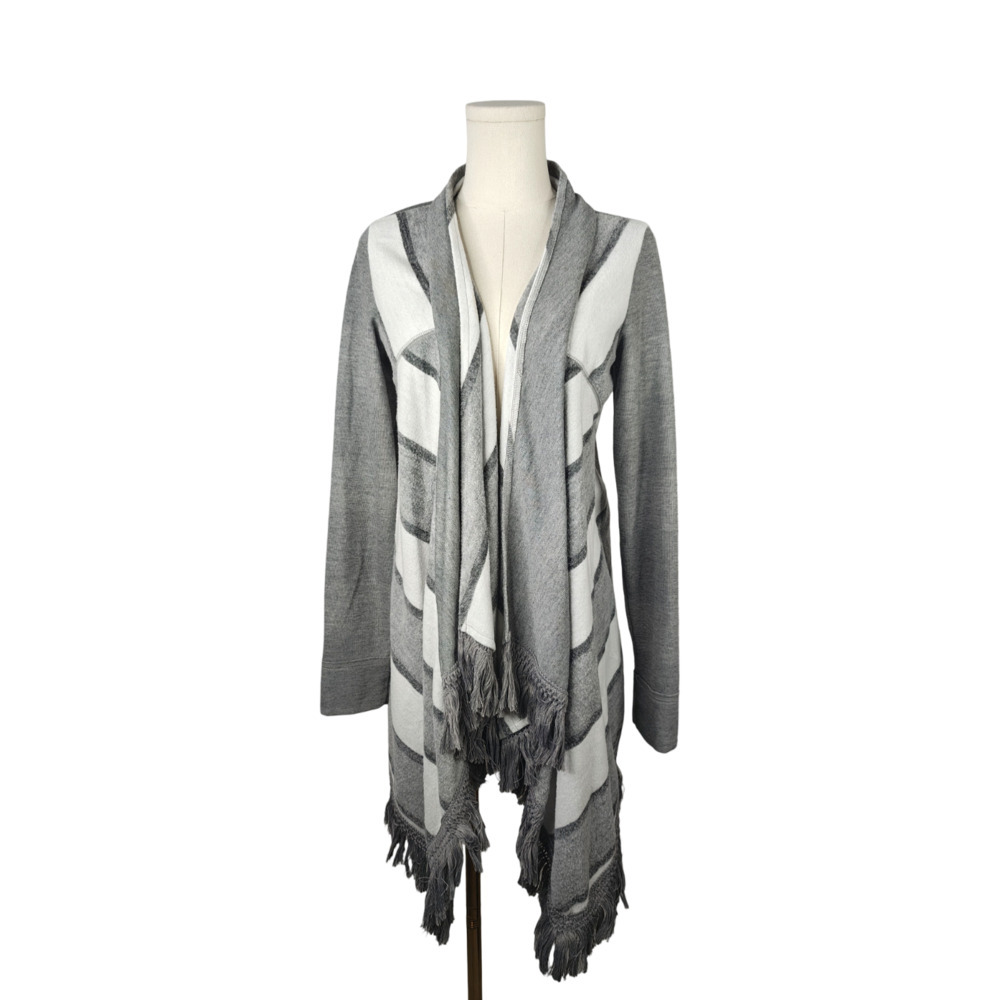Anthropologie Saturday Sunday Elise Striped Fringe Open Cardigan